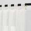 imageNICETOWN White Linen Curtains 84 inch Length Tab Top Soft Semi Sheer Flax Window Treatments Privacy with Light Filtering Vertical Drapes for BedroomLiving Room W52 x L84 2 PanelsIvory