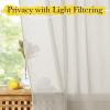 imageNICETOWN White Linen Curtains 84 inch Length Tab Top Soft Semi Sheer Flax Window Treatments Privacy with Light Filtering Vertical Drapes for BedroomLiving Room W52 x L84 2 PanelsNatural