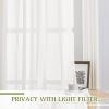 imageNICETOWN White Linen Curtains 84 inch Length Tab Top Soft Semi Sheer Flax Window Treatments Privacy with Light Filtering Vertical Drapes for BedroomLiving Room W52 x L84 2 PanelsIvory