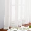 imageNICETOWN White Linen Curtains 84 inch Length Tab Top Soft Semi Sheer Flax Window Treatments Privacy with Light Filtering Vertical Drapes for BedroomLiving Room W52 x L84 2 PanelsIvory