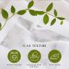 imageNICETOWN White Linen Curtains 84 inch Length Tab Top Soft Semi Sheer Flax Window Treatments Privacy with Light Filtering Vertical Drapes for BedroomLiving Room W52 x L84 2 PanelsWhite