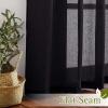 imageNICETOWN White Linen Curtains 84 inch Length Tab Top Soft Semi Sheer Flax Window Treatments Privacy with Light Filtering Vertical Drapes for BedroomLiving Room W52 x L84 2 PanelsBlack