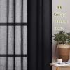 imageNICETOWN White Linen Curtains 84 inch Length Tab Top Soft Semi Sheer Flax Window Treatments Privacy with Light Filtering Vertical Drapes for BedroomLiving Room W52 x L84 2 PanelsBlack