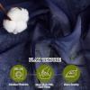 imageNICETOWN White Linen Curtains 84 inch Length Tab Top Soft Semi Sheer Flax Window Treatments Privacy with Light Filtering Vertical Drapes for BedroomLiving Room W52 x L84 2 PanelsDark Blue