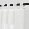 imageNICETOWN White Linen Curtains 84 inch Length Tab Top Soft Semi Sheer Flax Window Treatments Privacy with Light Filtering Vertical Drapes for BedroomLiving Room W52 x L84 2 PanelsWhite