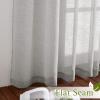 imageNICETOWN White Linen Curtains 84 inch Length Tab Top Soft Semi Sheer Flax Window Treatments Privacy with Light Filtering Vertical Drapes for BedroomLiving Room W52 x L84 2 PanelsGrey