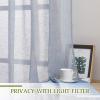 imageNICETOWN White Linen Curtains 84 inch Length Tab Top Soft Semi Sheer Flax Window Treatments Privacy with Light Filtering Vertical Drapes for BedroomLiving Room W52 x L84 2 PanelsSea Mist