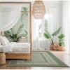 imageNICETOWN 8x10 Large Washable Pink Area Rug  Boho NonSlip Folable Rug Stain Resistant Oriental Medallion Living Room Carpet for Girls Room Kitchen Laundry Bathroom Bedroom Light PinkGreen