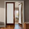 imageNICETOWN Forest Green Linen Door Curtains for French Door Windows 26 x 72 Inch for Glass Window Thermal Insulated Shade for Bedroom 1 PanelCream