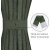 imageNICETOWN Forest Green Linen Door Curtains for French Door Windows 26 x 72 Inch for Glass Window Thermal Insulated Shade for Bedroom 1 PanelFoest Green