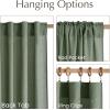 imageNICETOWN Linen Blend Greyish Green Curtains 84 inches Long 2 Panels Set Rod Pocket ampamp Back Tab Privacy Added Thick Flax Semi Sheer Window Treatments for BedroomFarmhouse W55 x L84Forest Green