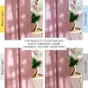 imageNICETOWN Linen Blend Greyish Green Curtains 84 inches Long 2 Panels Set Rod Pocket ampamp Back Tab Privacy Added Thick Flax Semi Sheer Window Treatments for BedroomFarmhouse W55 x L84Baby Pink