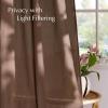 imageNICETOWN Linen Blend Greyish Green Curtains 84 inches Long 2 Panels Set Rod Pocket ampamp Back Tab Privacy Added Thick Flax Semi Sheer Window Treatments for BedroomFarmhouse W55 x L84Gold Brown