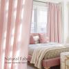 imageNICETOWN Linen Blend Greyish Green Curtains 84 inches Long 2 Panels Set Rod Pocket ampamp Back Tab Privacy Added Thick Flax Semi Sheer Window Treatments for BedroomFarmhouse W55 x L84Light Pink