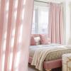 imageNICETOWN Linen Blend Greyish Green Curtains 84 inches Long 2 Panels Set Rod Pocket ampamp Back Tab Privacy Added Thick Flax Semi Sheer Window Treatments for BedroomFarmhouse W55 x L84Light Pink