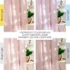 imageNICETOWN Linen Blend Greyish Green Curtains 84 inches Long 2 Panels Set Rod Pocket ampamp Back Tab Privacy Added Thick Flax Semi Sheer Window Treatments for BedroomFarmhouse W55 x L84Light Pink