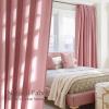 imageNICETOWN Linen Blend Greyish Green Curtains 84 inches Long 2 Panels Set Rod Pocket ampamp Back Tab Privacy Added Thick Flax Semi Sheer Window Treatments for BedroomFarmhouse W55 x L84Baby Pink