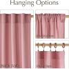 imageNICETOWN Linen Blend Greyish Green Curtains 84 inches Long 2 Panels Set Rod Pocket ampamp Back Tab Privacy Added Thick Flax Semi Sheer Window Treatments for BedroomFarmhouse W55 x L84Baby Pink