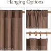 imageNICETOWN Linen Blend Greyish Green Curtains 84 inches Long 2 Panels Set Rod Pocket ampamp Back Tab Privacy Added Thick Flax Semi Sheer Window Treatments for BedroomFarmhouse W55 x L84Gold Brown