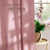 imageNICETOWN Linen Blend Greyish Green Curtains 84 inches Long 2 Panels Set Rod Pocket ampamp Back Tab Privacy Added Thick Flax Semi Sheer Window Treatments for BedroomFarmhouse W55 x L84Baby Pink