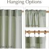 imageNICETOWN Linen Blend Greyish Green Curtains 84 inches Long 2 Panels Set Rod Pocket ampamp Back Tab Privacy Added Thick Flax Semi Sheer Window Treatments for BedroomFarmhouse W55 x L84Greyish Green