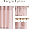 imageNICETOWN Linen Blend Greyish Green Curtains 84 inches Long 2 Panels Set Rod Pocket ampamp Back Tab Privacy Added Thick Flax Semi Sheer Window Treatments for BedroomFarmhouse W55 x L84Light Pink