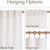 imageNICETOWN Linen Blend Greyish Green Curtains 84 inches Long 2 Panels Set Rod Pocket ampamp Back Tab Privacy Added Thick Flax Semi Sheer Window Treatments for BedroomFarmhouse W55 x L84Cream