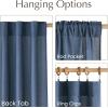 imageNICETOWN Linen Blend Greyish Green Curtains 84 inches Long 2 Panels Set Rod Pocket ampamp Back Tab Privacy Added Thick Flax Semi Sheer Window Treatments for BedroomFarmhouse W55 x L84Navy Blue