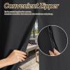 imageNICETOWN Outdoor Curtains for Patio Waterproof with Zipper Connects 2 Panels W54 x L108 in Gazebo Curtains Top Grommet ampamp Bottom Back Tab with Rope Windproof ampamp Privacy Sun Shades for Porch TaupeBlack