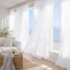 imageNICETOWN White Sheer 96 inches Long Curtains for Living Room Rod Pocket Lightweight Drapes Voile Sheer Air ampamp Breathable Window Treatments for Bedroom W42 x L96 2 PanelsWhite