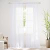 imageNICETOWN White Sheer 96 inches Long Curtains for Living Room Rod Pocket Lightweight Drapes Voile Sheer Air ampamp Breathable Window Treatments for Bedroom W42 x L96 2 PanelsWhite