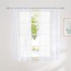imageNICETOWN White Sheer 96 inches Long Curtains for Living Room Rod Pocket Lightweight Drapes Voile Sheer Air ampamp Breathable Window Treatments for Bedroom W42 x L96 2 PanelsWhite