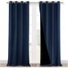imageNICETOWN 100 Blackout Curtain Set Thermal Insulated ampamp Energy Efficiency Window Draperies for Guest Room Full Shading Panels for Shift Worker and Light Sleepers Navy Blue 52W x 102L 2 PCs