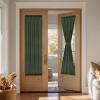 imageNICETOWN Forest Green Linen Door Curtains for French Door Windows 26 x 72 Inch for Glass Window Thermal Insulated Shade for Bedroom 1 PanelFoest Green