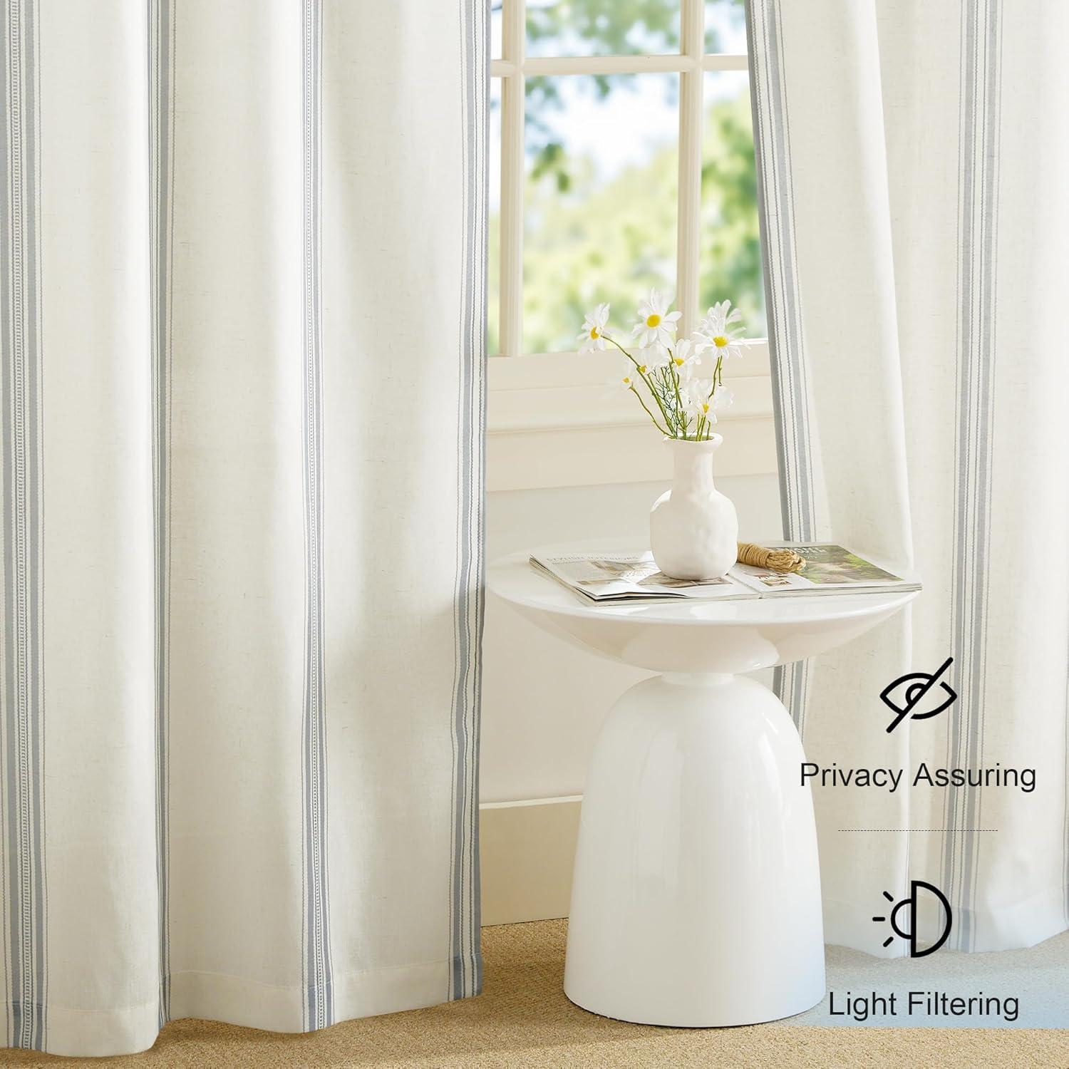 imageNICETOWN 96 Inches Long Buffalo Plaid Light Filtering Window CurtainsFarmhouse Rod Pocket Back Tab Drapes for Bedroom Livin Room Privacy Window Treatment Set 52quot W x 96quot L Christmas RedSea Blue