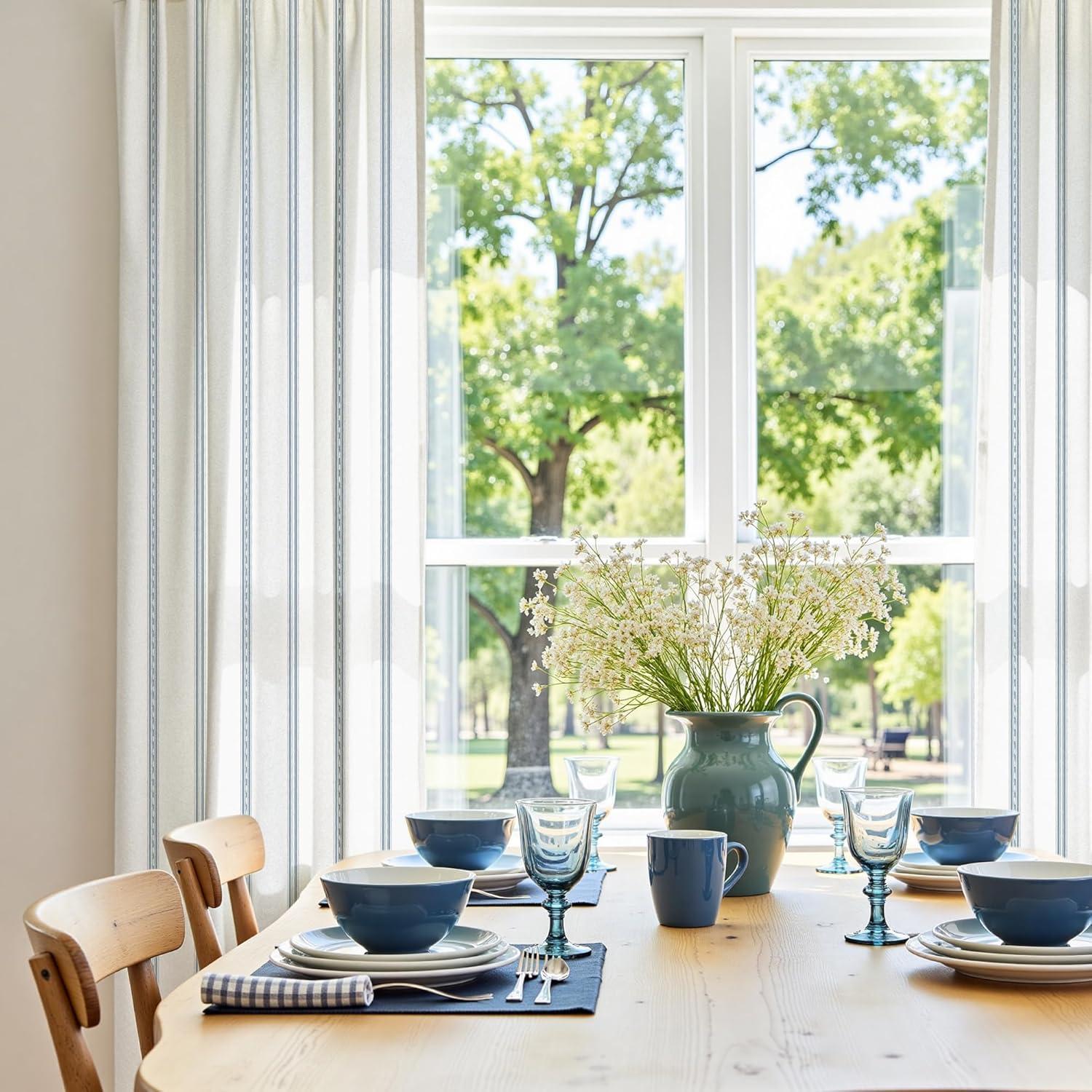 imageNICETOWN 96 Inches Long Buffalo Plaid Light Filtering Window CurtainsFarmhouse Rod Pocket Back Tab Drapes for Bedroom Livin Room Privacy Window Treatment Set 52quot W x 96quot L Christmas RedSea Blue