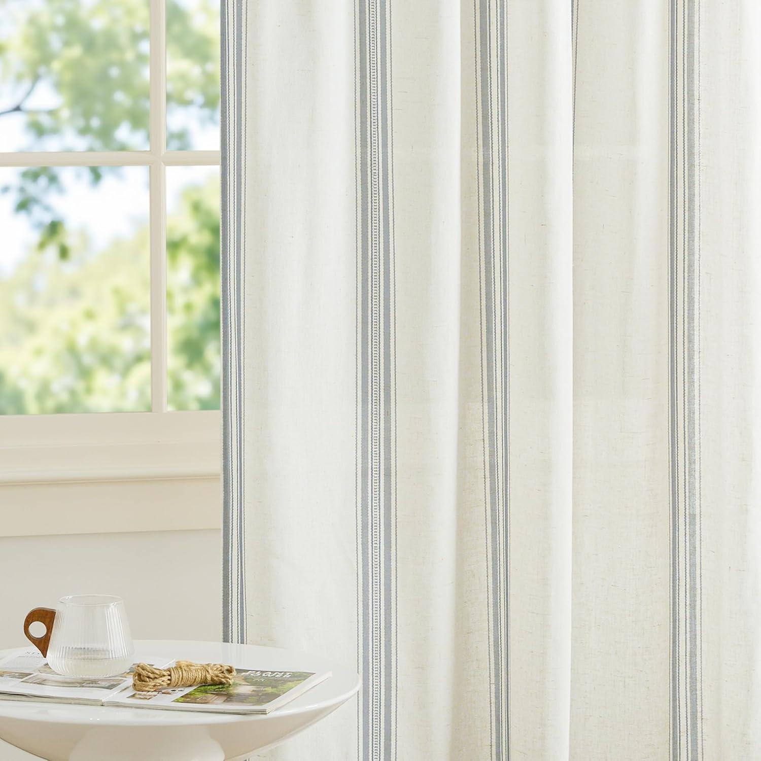 imageNICETOWN 96 Inches Long Buffalo Plaid Light Filtering Window CurtainsFarmhouse Rod Pocket Back Tab Drapes for Bedroom Livin Room Privacy Window Treatment Set 52quot W x 96quot L Christmas RedSea Blue