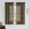 imageNICETOWN 96 Inches Long Buffalo Plaid Light Filtering Window CurtainsFarmhouse Rod Pocket Back Tab Drapes for Bedroom Livin Room Privacy Window Treatment Set 52quot W x 96quot L Christmas RedGrid Pattern  Taupe