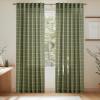imageNICETOWN 96 Inches Long Buffalo Plaid Light Filtering Window CurtainsFarmhouse Rod Pocket Back Tab Drapes for Bedroom Livin Room Privacy Window Treatment Set 52quot W x 96quot L Christmas RedGrid Pattern  Moss Green