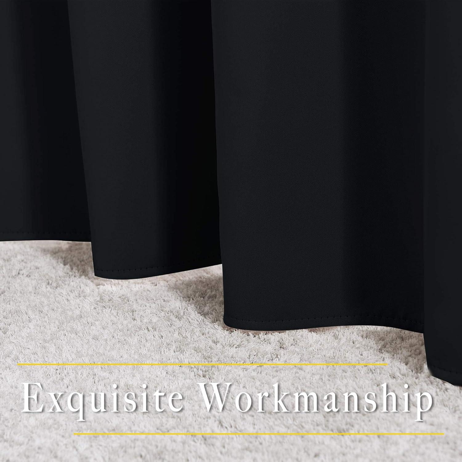 imageNICETOWN Black Out Curtains for Bedroom 84 inches Long  Light Reducing Thermal Insulated Solid Grommet CurtainsPanelsDrapes for Living Room Set of 2 W52 x L84