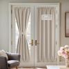 imageNICETOWN 100 Blackout Linen Sidelight Curtains for French Front Door Privacy Door Window Curtains Thermal Insulate Covering for Patio Glass 12 inch x 72 inches Long Sand 1 PanelSand