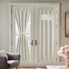 imageNICETOWN 100 Blackout Linen Sidelight Curtains for French Front Door Privacy Door Window Curtains Thermal Insulate Covering for Patio Glass 12 inch x 72 inches Long Sand 1 PanelLight Beige