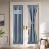 imageNICETOWN 100 Blackout Linen Sidelight Curtains for French Front Door Privacy Door Window Curtains Thermal Insulate Covering for Patio Glass 12 inch x 72 inches Long Sand 1 PanelStone Blue