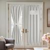 imageNICETOWN 100 Blackout Linen Sidelight Curtains for French Front Door Privacy Door Window Curtains Thermal Insulate Covering for Patio Glass 12 inch x 72 inches Long Sand 1 PanelGreyish White