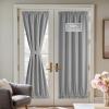 imageNICETOWN 100 Blackout Linen Sidelight Curtains for French Front Door Privacy Door Window Curtains Thermal Insulate Covering for Patio Glass 12 inch x 72 inches Long Sand 1 PanelDove Grey