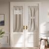 imageNICETOWN 100 Blackout Linen Sidelight Curtains for French Front Door Privacy Door Window Curtains Thermal Insulate Covering for Patio Glass 12 inch x 72 inches Long Sand 1 PanelSand
