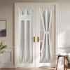 imageNICETOWN 100 Blackout Linen Sidelight Curtains for French Front Door Privacy Door Window Curtains Thermal Insulate Covering for Patio Glass 12 inch x 72 inches Long Sand 1 PanelGreyish White