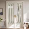 imageNICETOWN 100 Blackout Linen Sidelight Curtains for French Front Door Privacy Door Window Curtains Thermal Insulate Covering for Patio Glass 12 inch x 72 inches Long Sand 1 PanelLight Beige