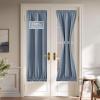 imageNICETOWN 100 Blackout Linen Sidelight Curtains for French Front Door Privacy Door Window Curtains Thermal Insulate Covering for Patio Glass 12 inch x 72 inches Long Sand 1 PanelStone Blue