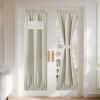 imageNICETOWN 100 Blackout Linen Sidelight Curtains for French Front Door Privacy Door Window Curtains Thermal Insulate Covering for Patio Glass 12 inch x 72 inches Long Sand 1 PanelLight Beige